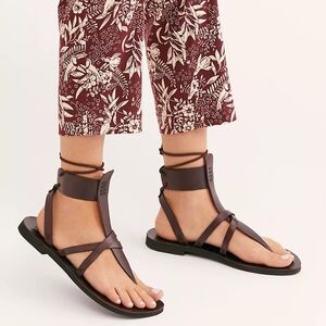 Free People Vacation Day Wrap Sandals Vegetable Dyed Leather Women's